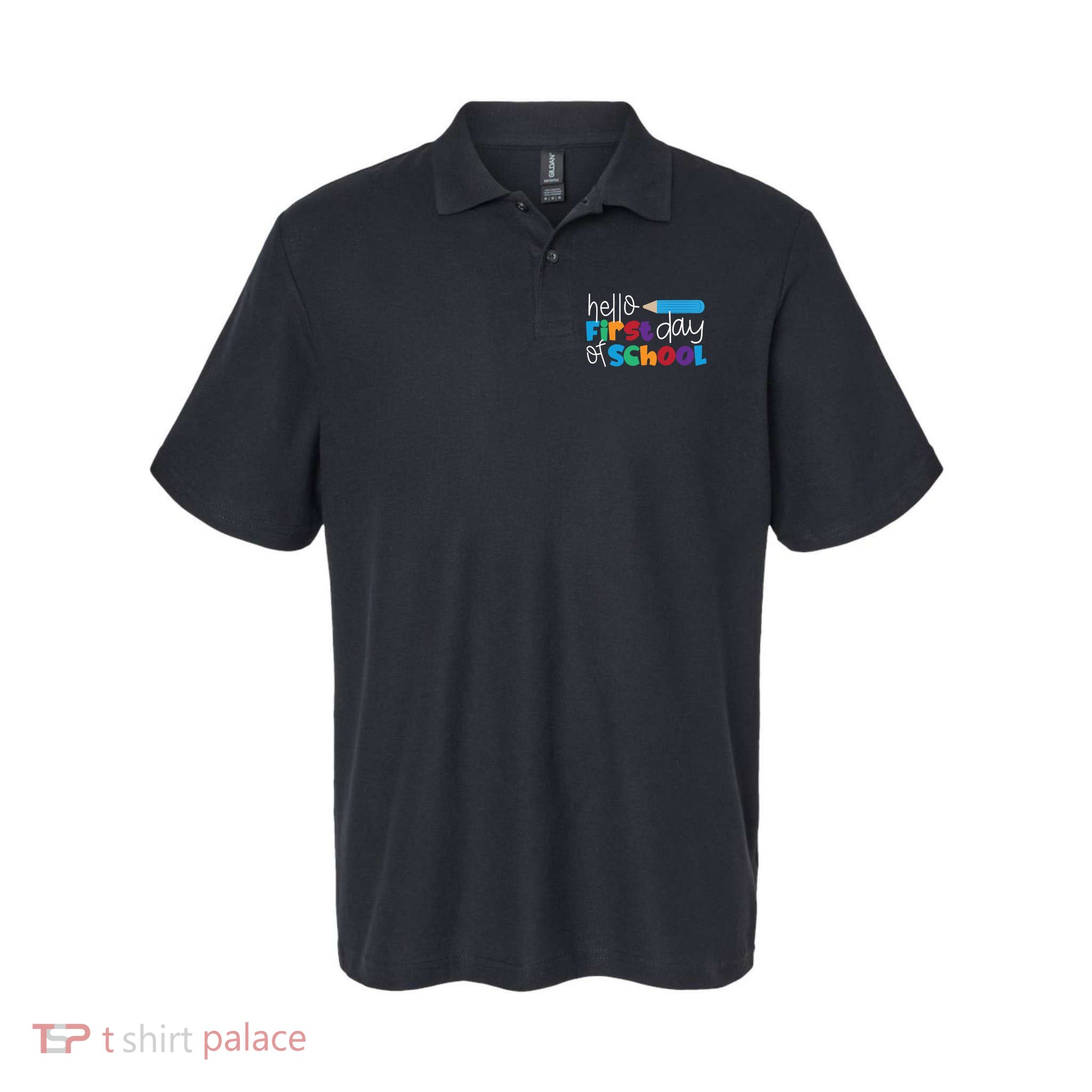 Hello First Day of School Cute Pencil Polo