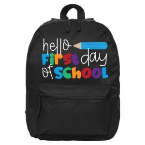 Hello First Day of School Cute Pencil 16 in Basic Backpack