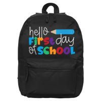 Hello First Day of School Cute Pencil 16 in Basic Backpack