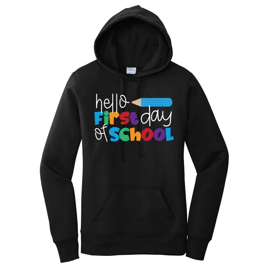 Hello First Day of School Cute Pencil Women's Pullover Hoodie