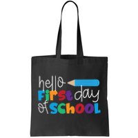 Hello First Day of School Cute Pencil Tote Bag