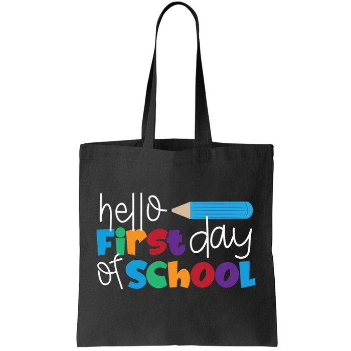 Hello First Day of School Cute Pencil Tote Bag