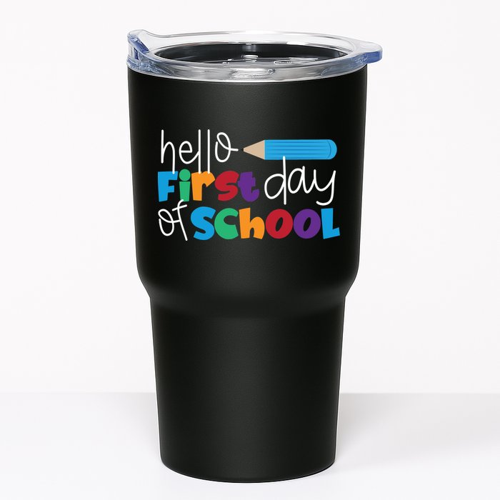 Hello First Day of School Cute Pencil Tumbler
