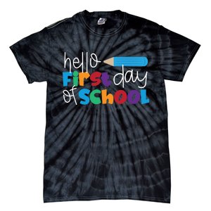 Hello First Day of School Cute Pencil Tie-Dye T-Shirt