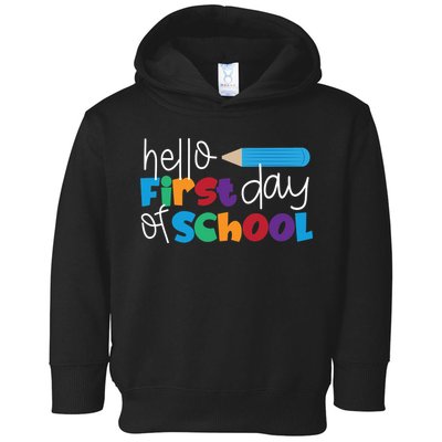 Hello First Day of School Cute Pencil Toddler Hoodie