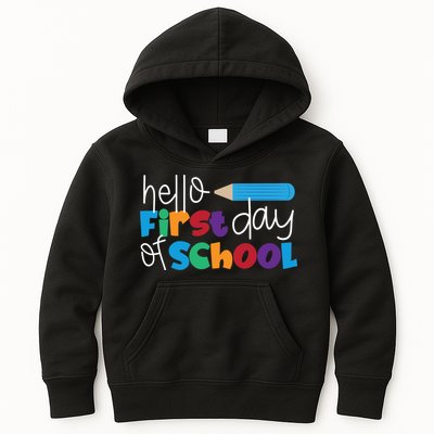 Hello First Day of School Cute Pencil Kids Hoodie