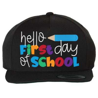 Hello First Day of School Cute Pencil Wool Snapback Cap