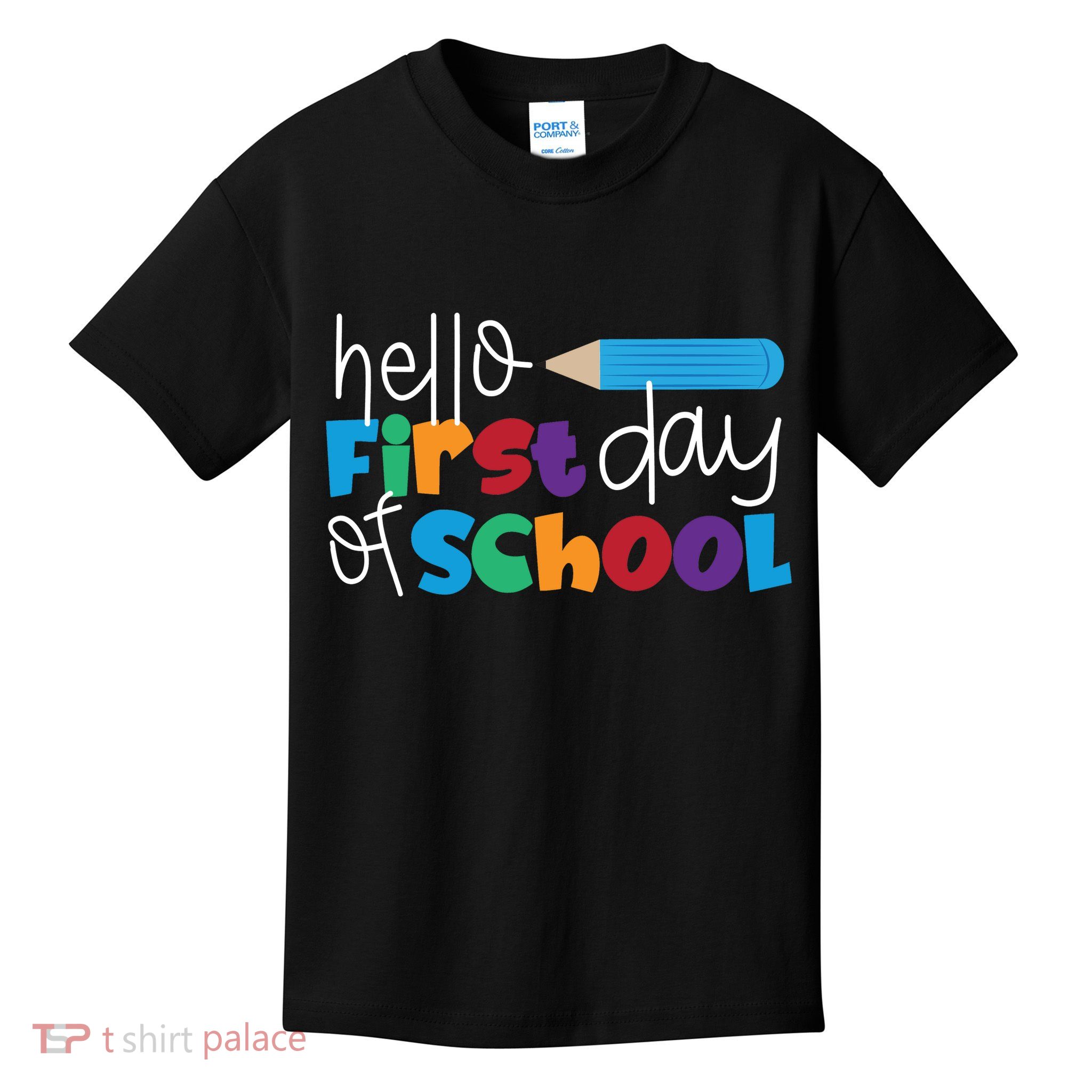 Hello First Day of School Cute Pencil Kids T-Shirt