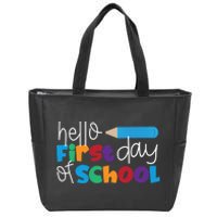 Hello First Day of School Cute Pencil Zip Tote Bag