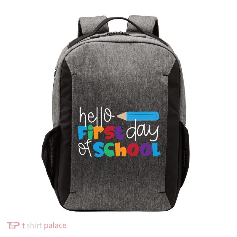 Hello First Day of School Cute Pencil Vector Backpack