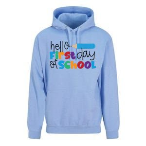 Hello First Day of School Cute Pencil Unisex Surf Hoodie