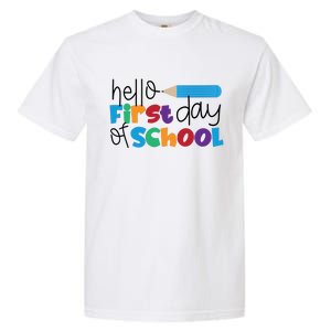 Hello First Day of School Cute Pencil Garment-Dyed Heavyweight T-Shirt