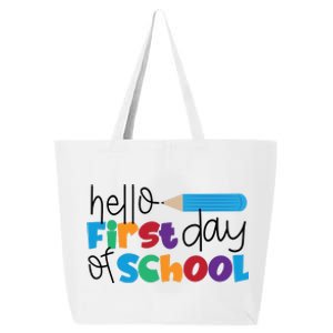 Hello First Day of School Cute Pencil 25L Jumbo Tote