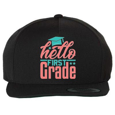 Hello First Grade Wool Snapback Cap