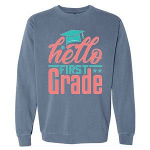 Hello First Grade Garment-Dyed Sweatshirt