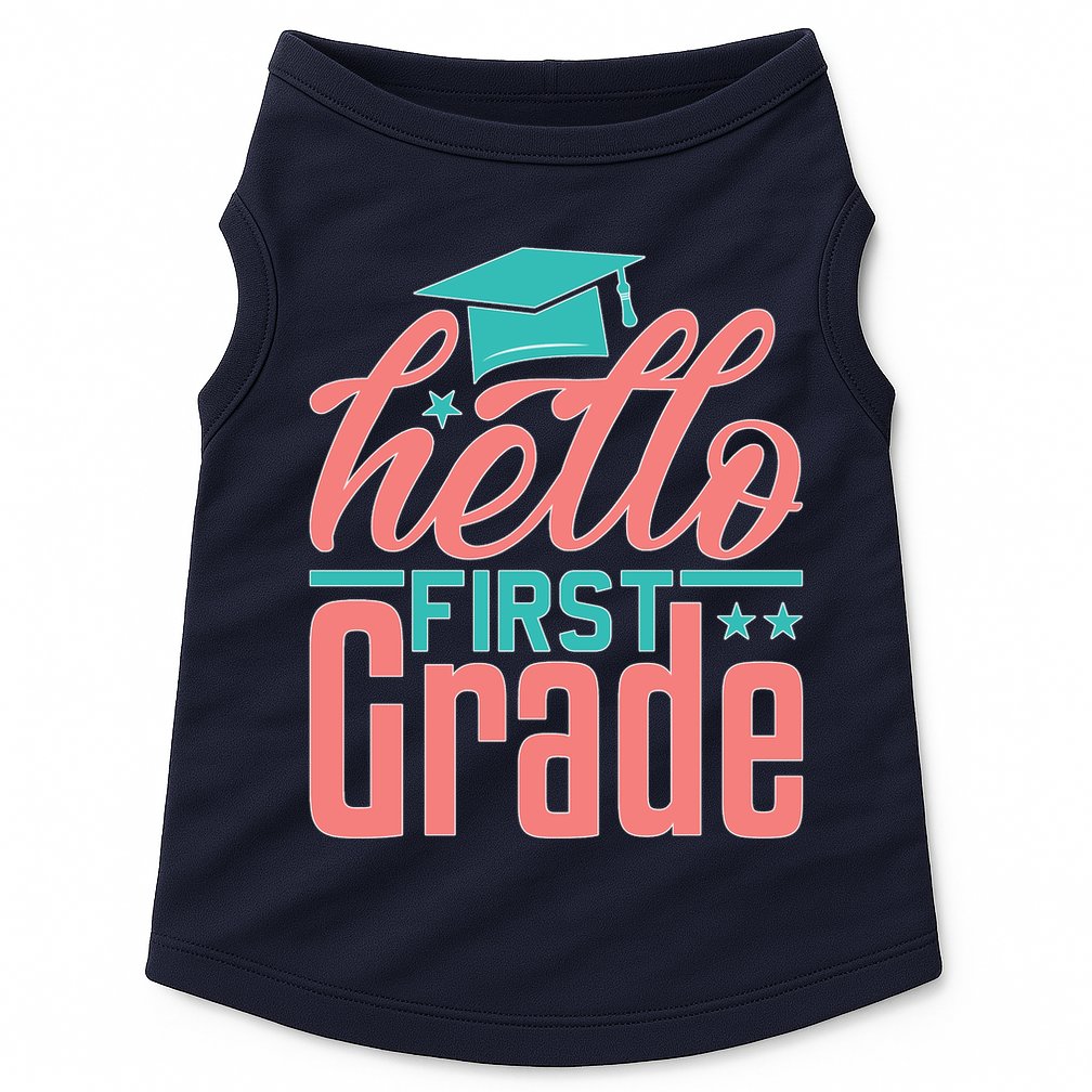 Hello First Grade Doggie Tank