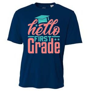 Hello First Grade Cooling Performance Crew T-Shirt