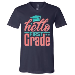 Hello First Grade V-Neck T-Shirt