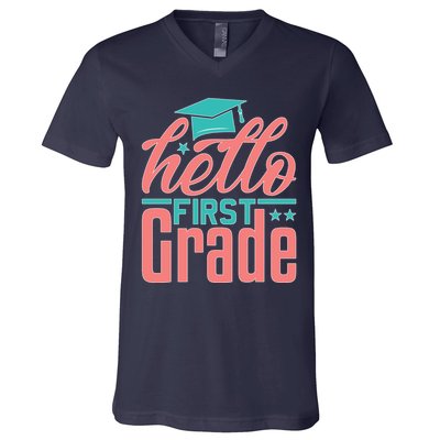 Hello First Grade V-Neck T-Shirt