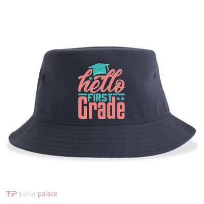 Hello First Grade Sustainable Bucket Hat