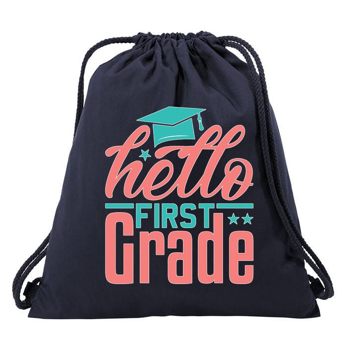 Hello First Grade Drawstring Bag