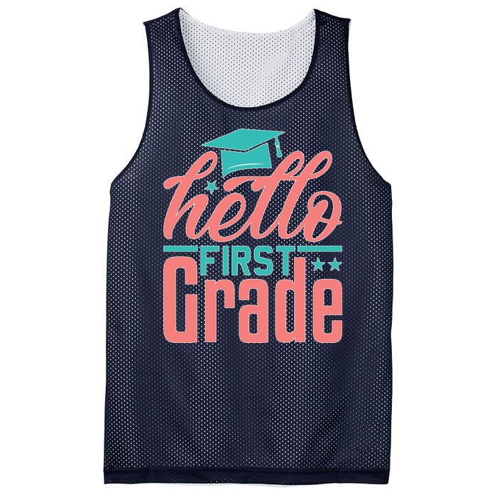 Hello First Grade Mesh Reversible Basketball Jersey Tank