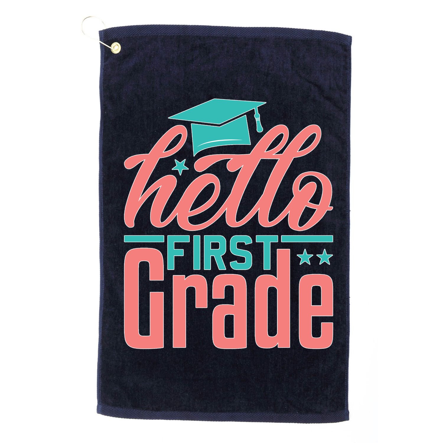 Hello First Grade Golf Towel