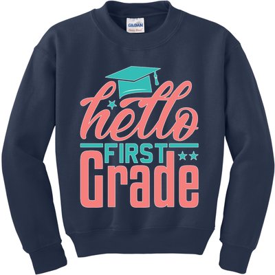 Hello First Grade Kids Sweatshirt
