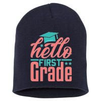 Hello First Grade Short Acrylic Beanie