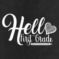 Hello First Grade Pencil Heart 7 Panel Mesh Trucker Snapback Hat