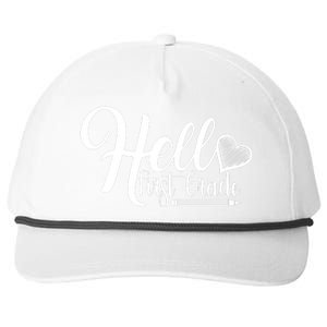 Hello First Grade Pencil Heart Snapback Five-Panel Rope Hat