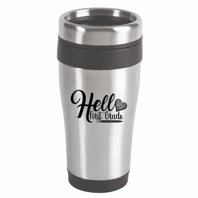 Hello First Grade Pencil Heart 16oz Travel Tumbler