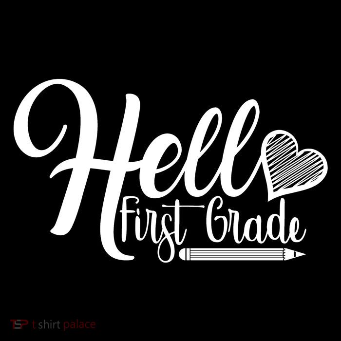 Hello First Grade Pencil Heart Cooling Performance Long Sleeve Crew