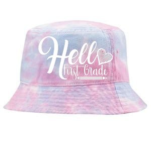 Hello First Grade Pencil Heart Tie-Dyed Bucket Hat