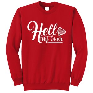 Hello First Grade Pencil Heart Sweatshirt