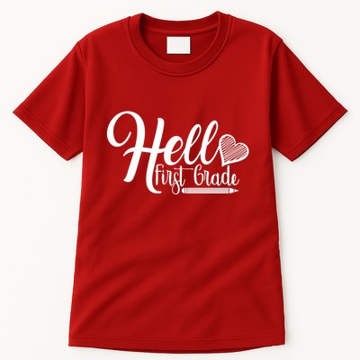 Hello First Grade Pencil Heart Tall T-Shirt