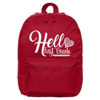 Hello First Grade Pencil Heart 16 in Basic Backpack