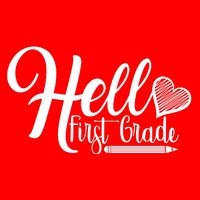 Hello First Grade Pencil Heart 16 in Basic Backpack
