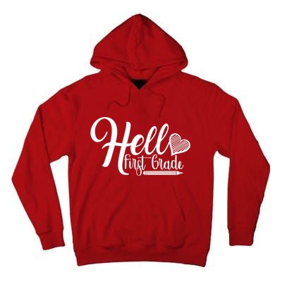 Hello First Grade Pencil Heart Tall Hoodie