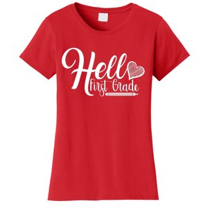 Hello First Grade Pencil Heart Women's T-Shirt