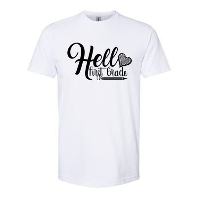 Hello First Grade Pencil Heart Softstyle® CVC T-Shirt