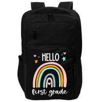 Hello First Grade Retro Rainbow Impact Tech Backpack