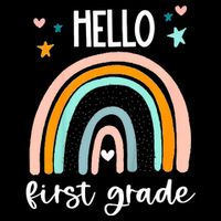 Hello First Grade Retro Rainbow Backpack