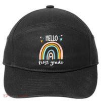 Hello First Grade Retro Rainbow 7-Panel Snapback Hat