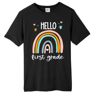 Hello First Grade Retro Rainbow Tall Fusion ChromaSoft Performance T-Shirt