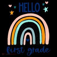 Hello First Grade Retro Rainbow Mug