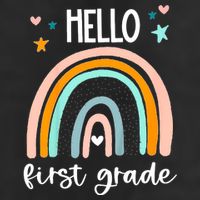 Hello First Grade Retro Rainbow 15oz Campfire Ceramic Mug