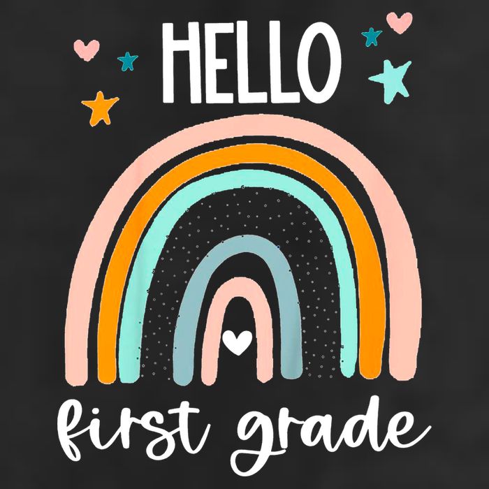 Hello First Grade Retro Rainbow 15oz Campfire Ceramic Mug