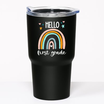 Hello First Grade Retro Rainbow Tumbler
