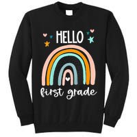 Hello First Grade Retro Rainbow Tall Sweatshirt